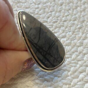 Gorgeous PORCELAIN JASPER Handmade Sterling 925 Ring Size 8.25 #134E